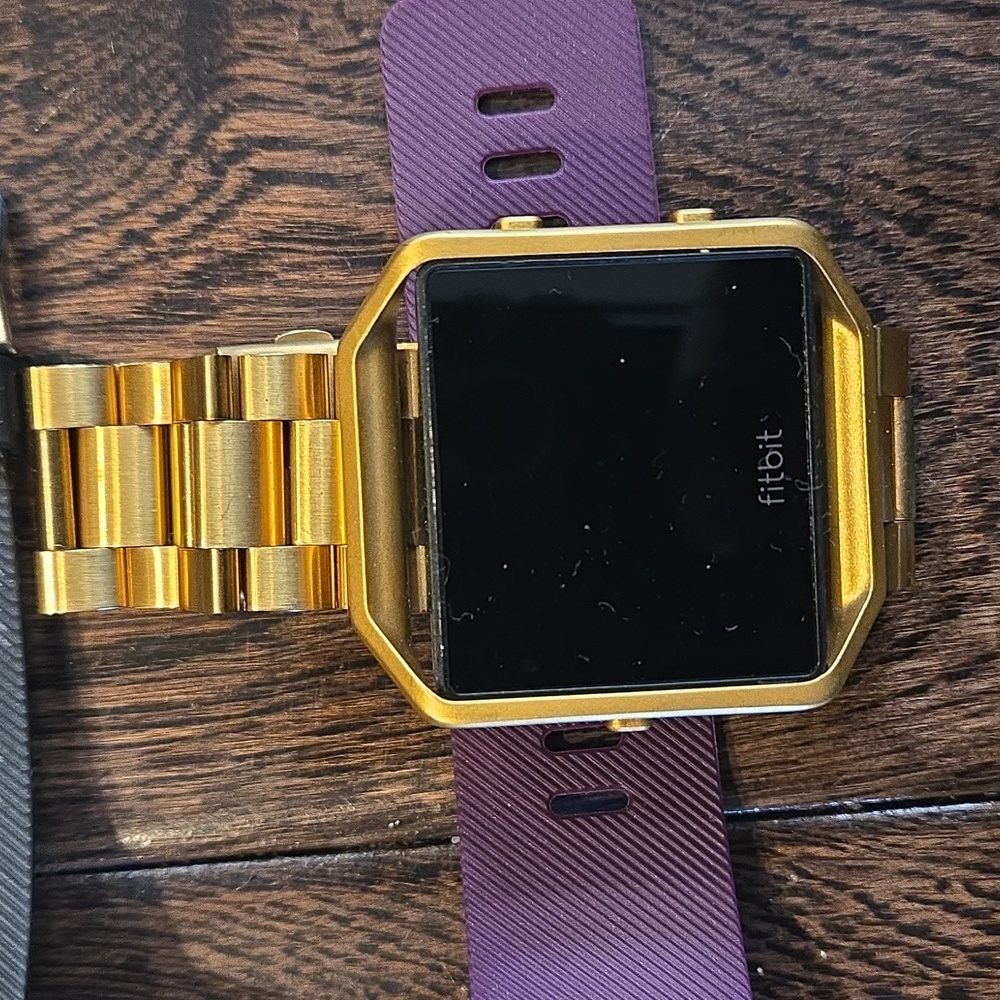 Fitbits  Blaze Silver and Gold Smartwatch - Picture 3 of 8